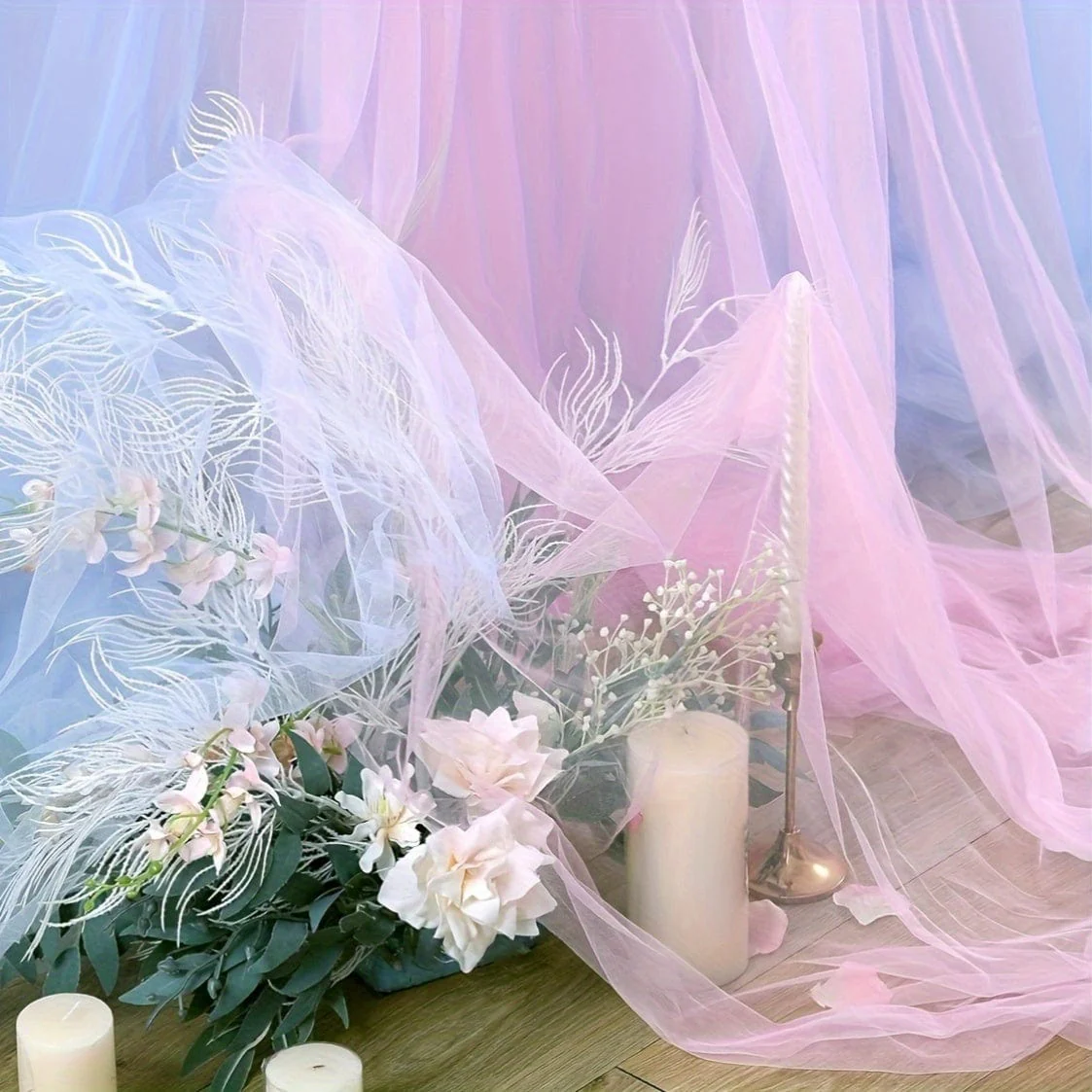 Gender Reveal Backdrop Curtains - Blue & Pink - Image 6