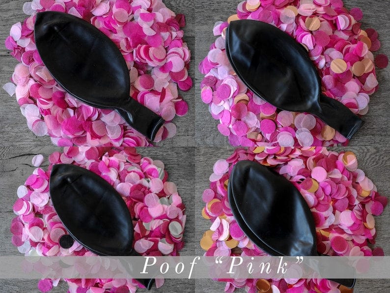 36 in Black Gender Reveal Balloon filled with Designer Pink or Blue Confetti - Image 10