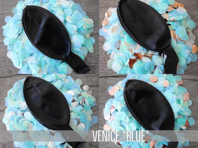 36 in Black Gender Reveal Balloon filled with Designer Pink or Blue Confetti - Image 2