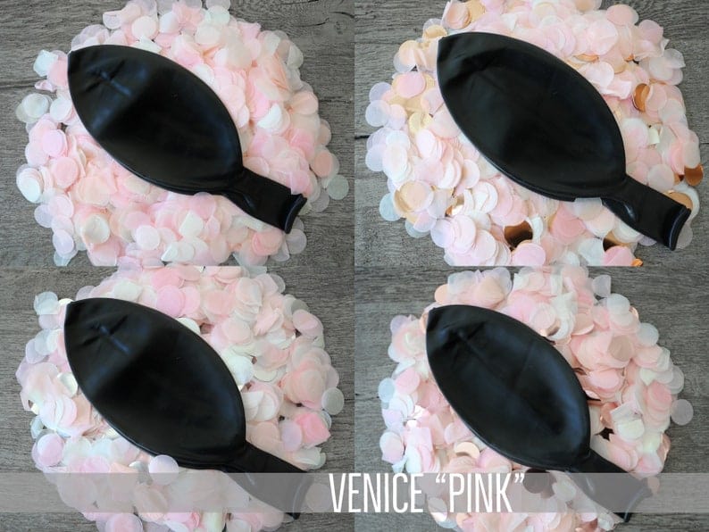 36 in Black Gender Reveal Balloon filled with Designer Pink or Blue Confetti - Image 5