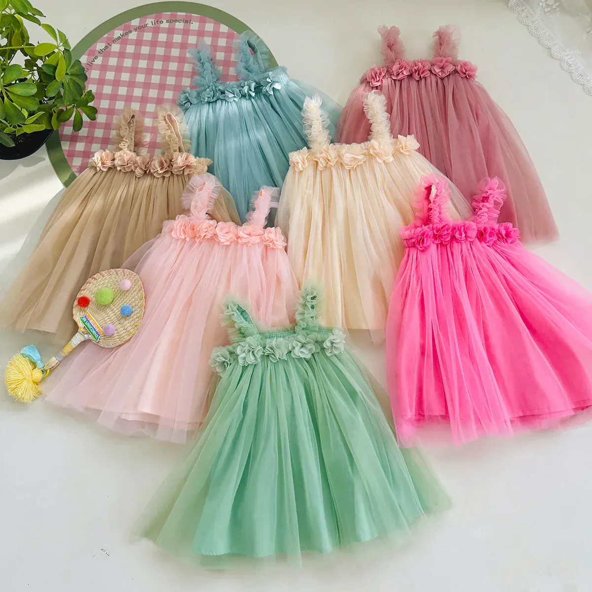 3D Flower Mesh Dress - Image 6