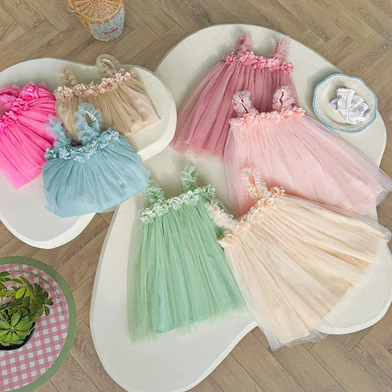 3D Flower Mesh Dress - Image 7
