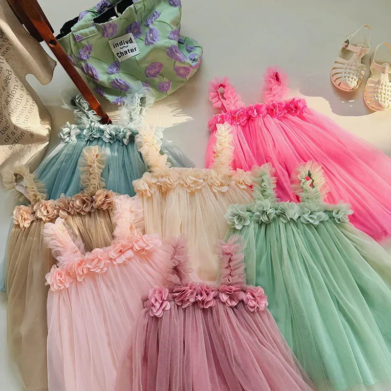 3D Flower Mesh Dress - Image 8