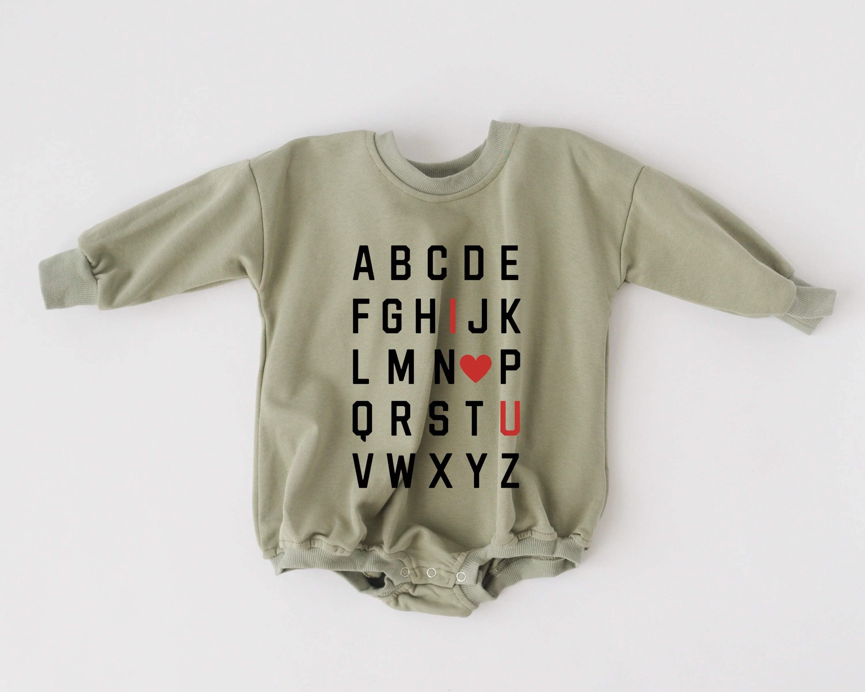 ABC I Love You Sweatshirt Romper - Image 9