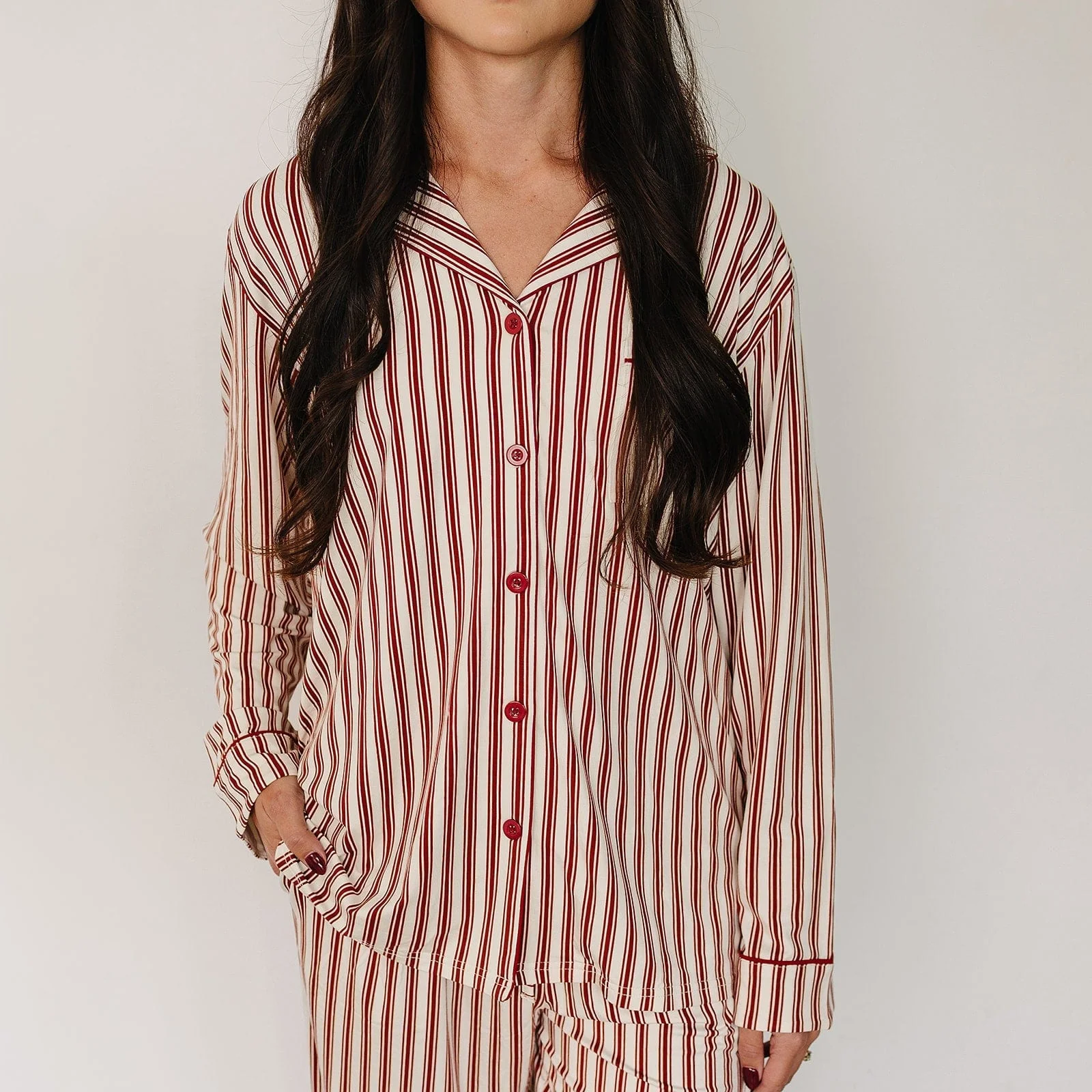 Adult Red Stripes Pajama Set - Image 2