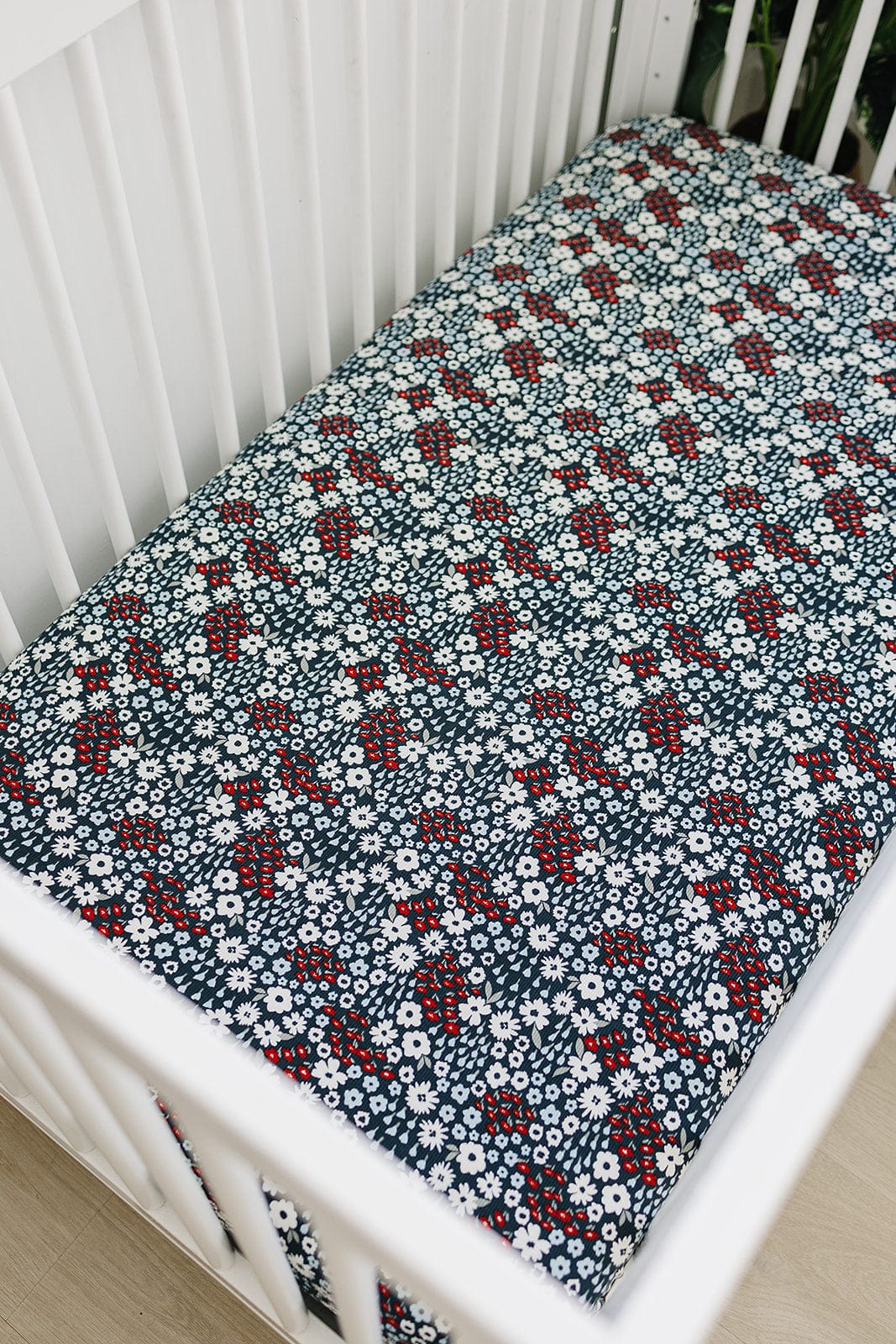 Americana Floral Bamboo Stretch Crib Sheet - Image 3