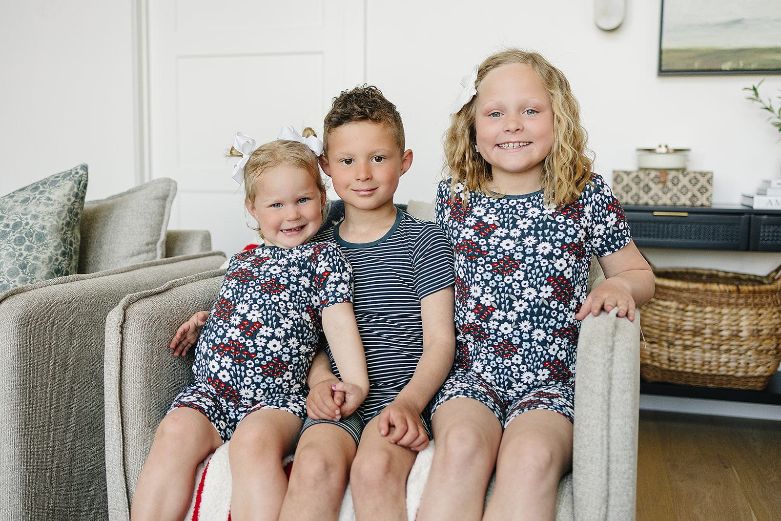 Americana Floral Ribbed Bamboo Cozy Short Set - Image 3