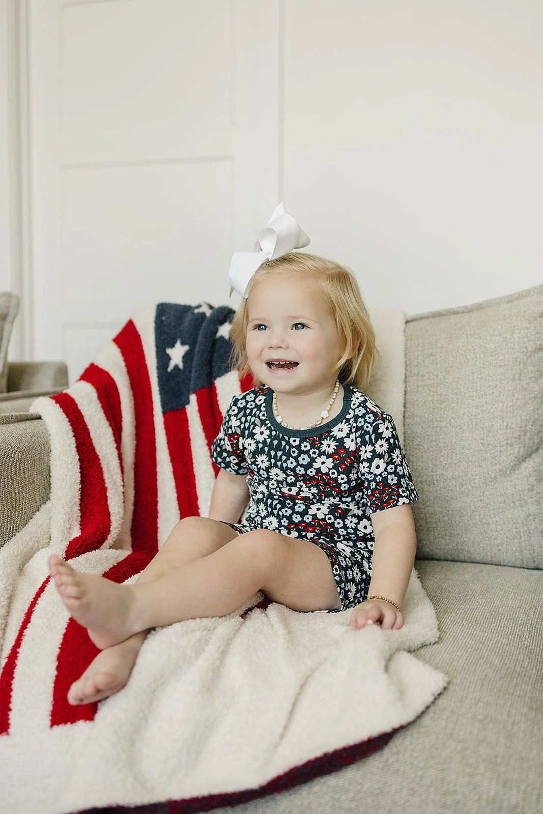 Americana Floral Ribbed Bamboo Cozy Short Set - Image 5