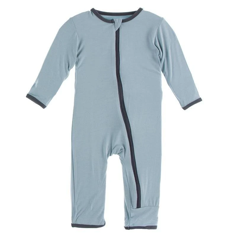 Bamboo Applique Coverall with Zipper - Jade Forest Rabbit - Image 2