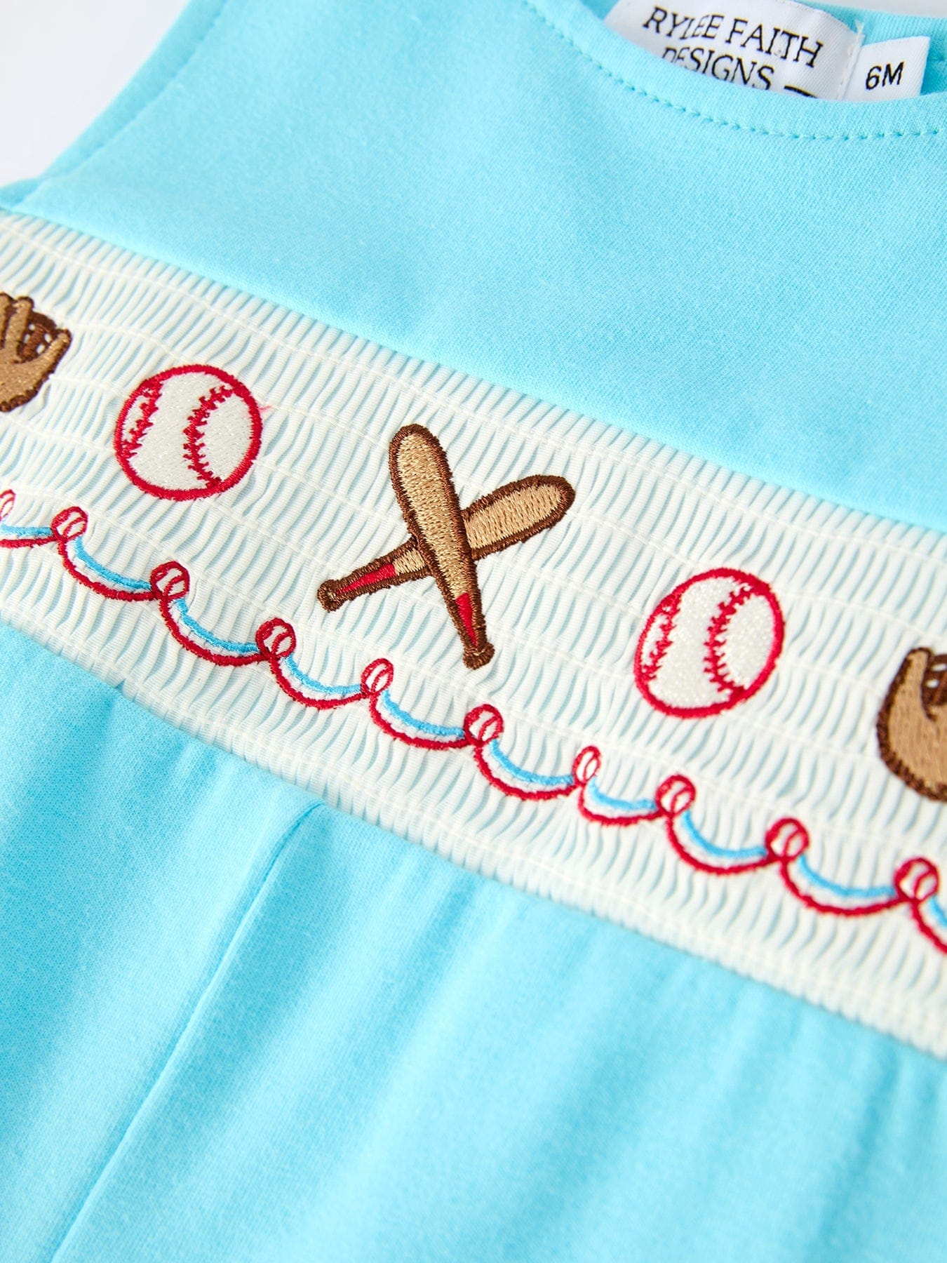 Baby Boy Baseball Romper - Blue Sleeveless Sports Outfit with Embroidery - Image 4