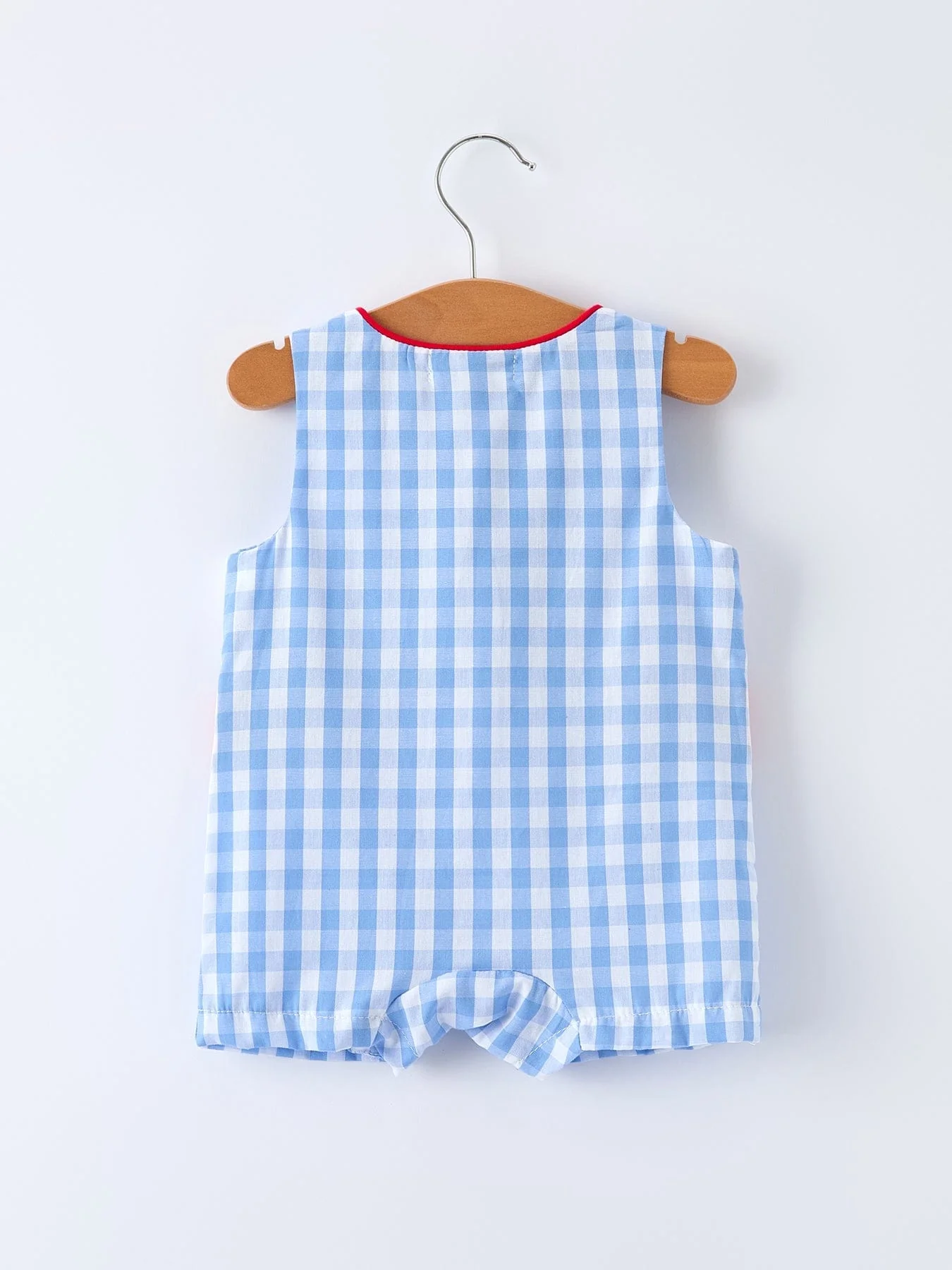 Baby Boys Summer Strawberry Embroidered Smocked Romper - Image 2
