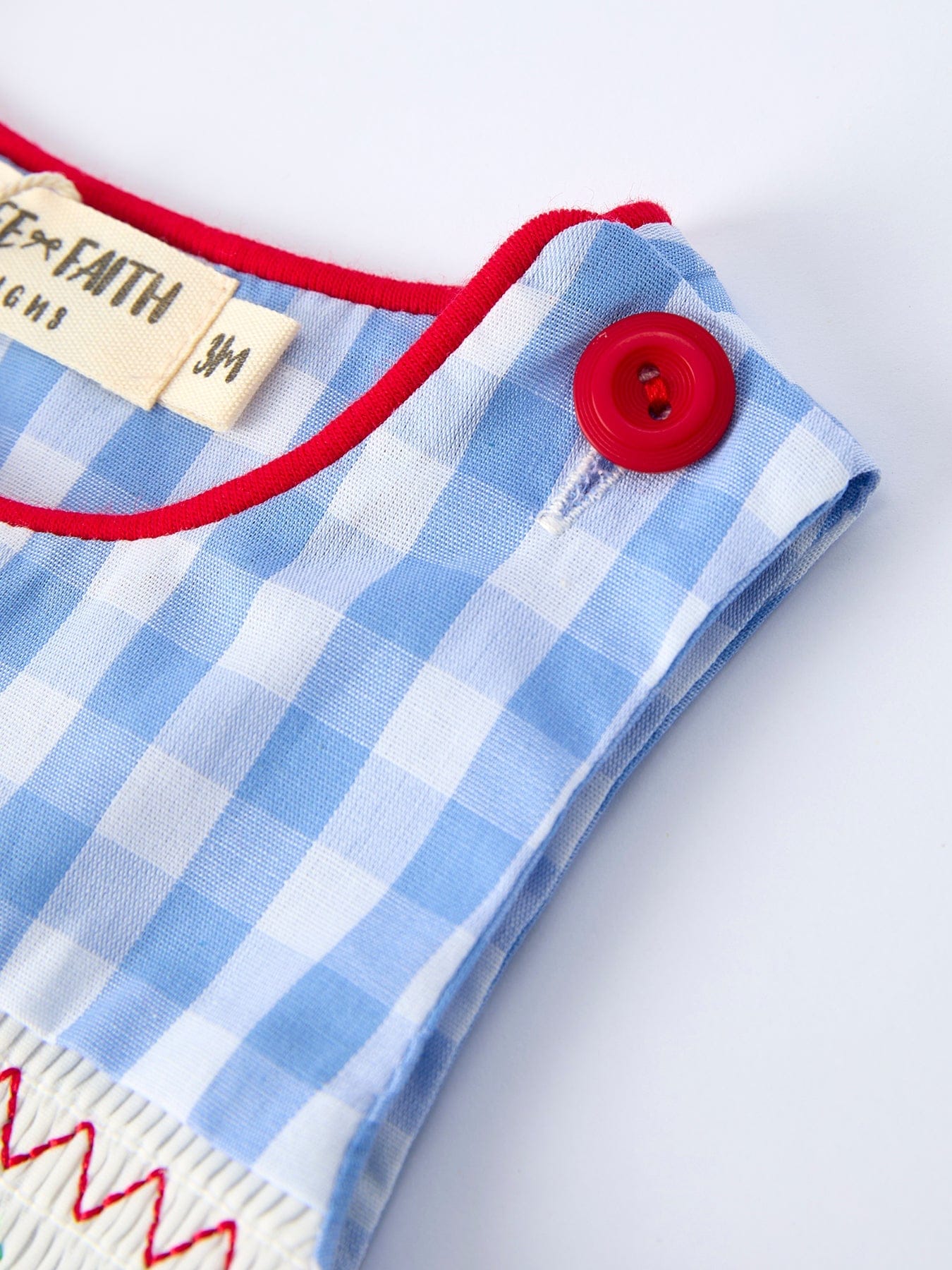 Baby Boys Summer Strawberry Embroidered Smocked Romper - Image 3