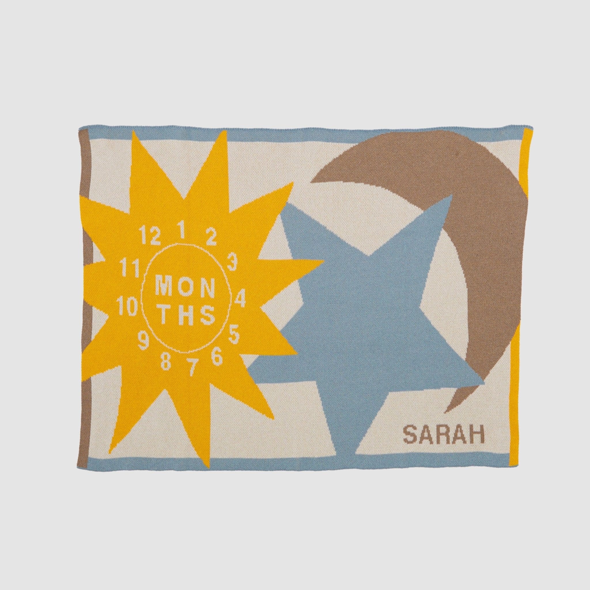Baby Sun Moon Stars Milestone Personalized Blanket - Image 2