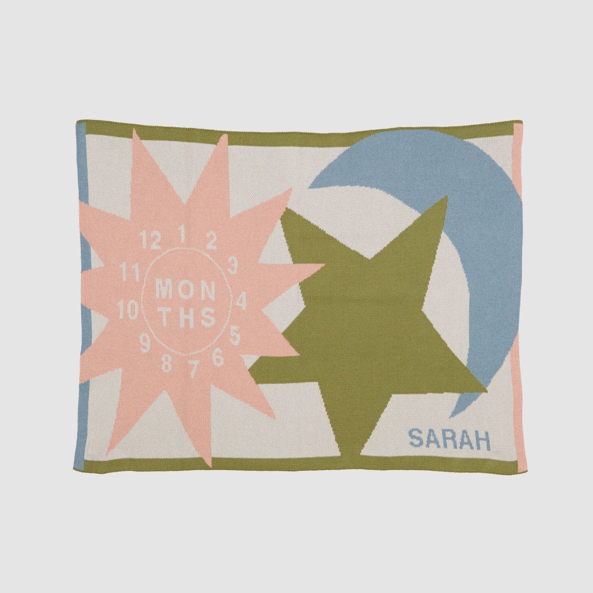 Baby Sun Moon Stars Milestone Personalized Blanket - Image 4