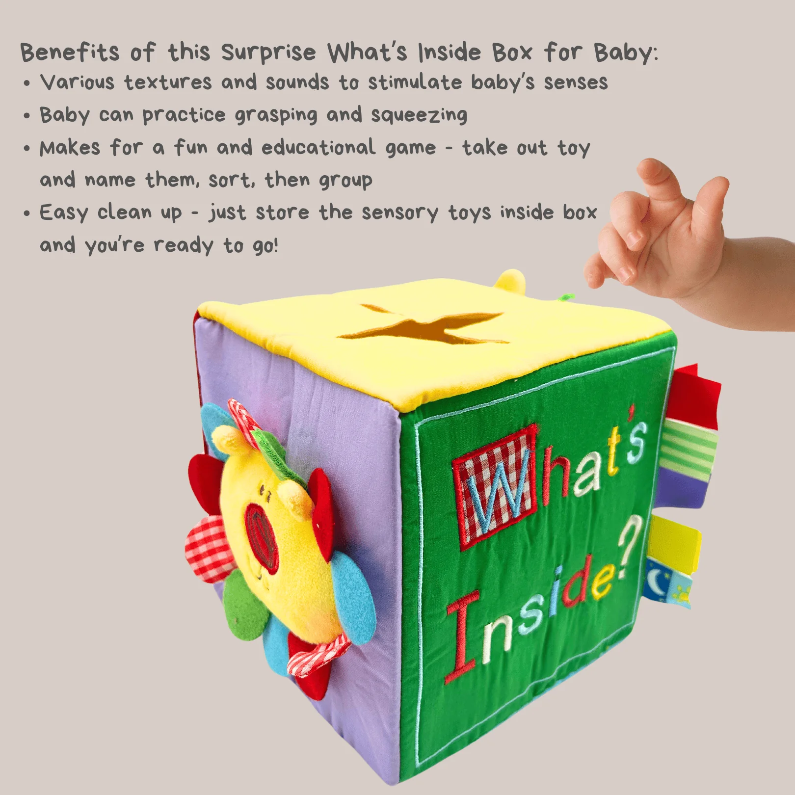 Baby Surprise Box What's Inside Box with Colorful Sensory Baby Toys - Image 9