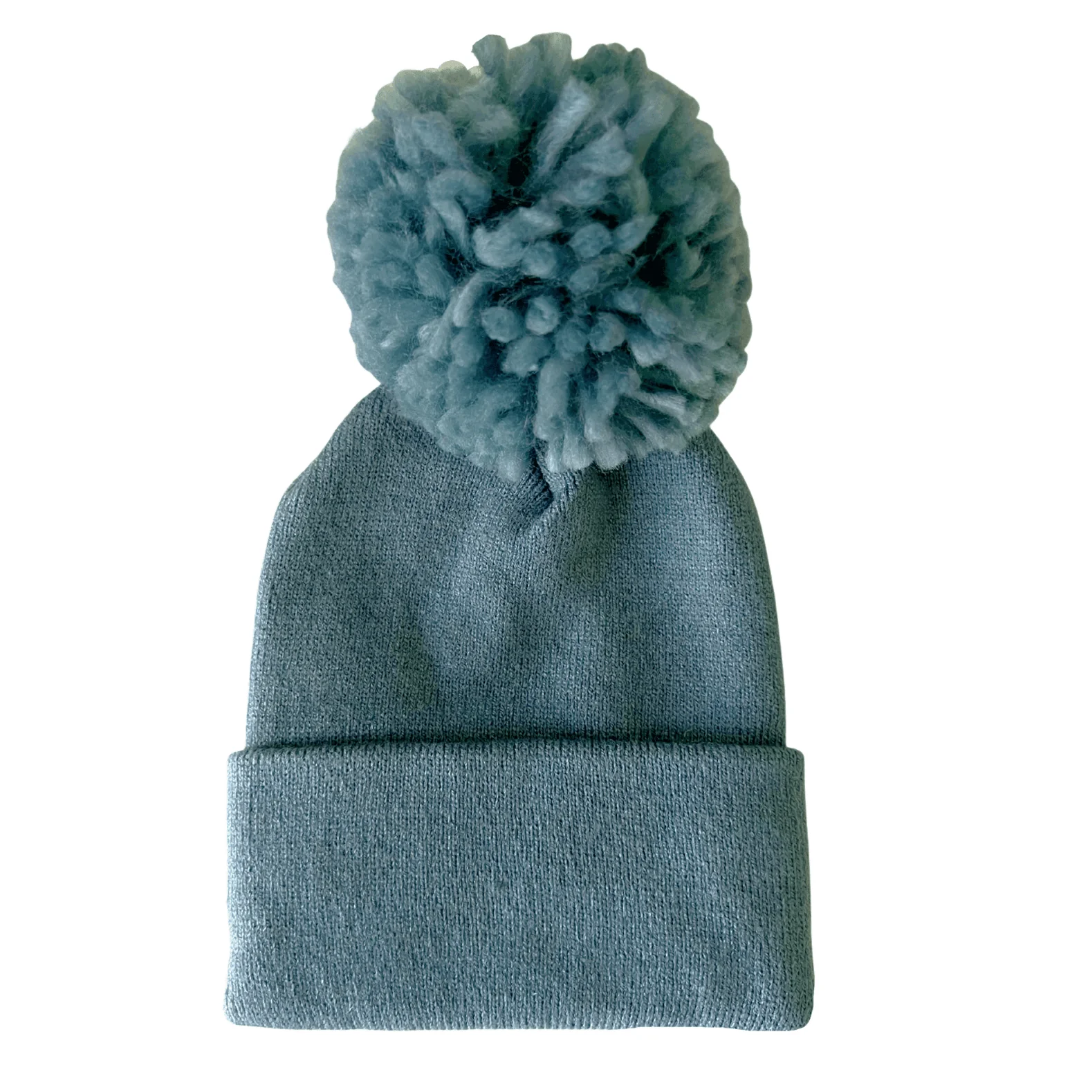 Baby Hat - Sky Blue Pom - Image 2