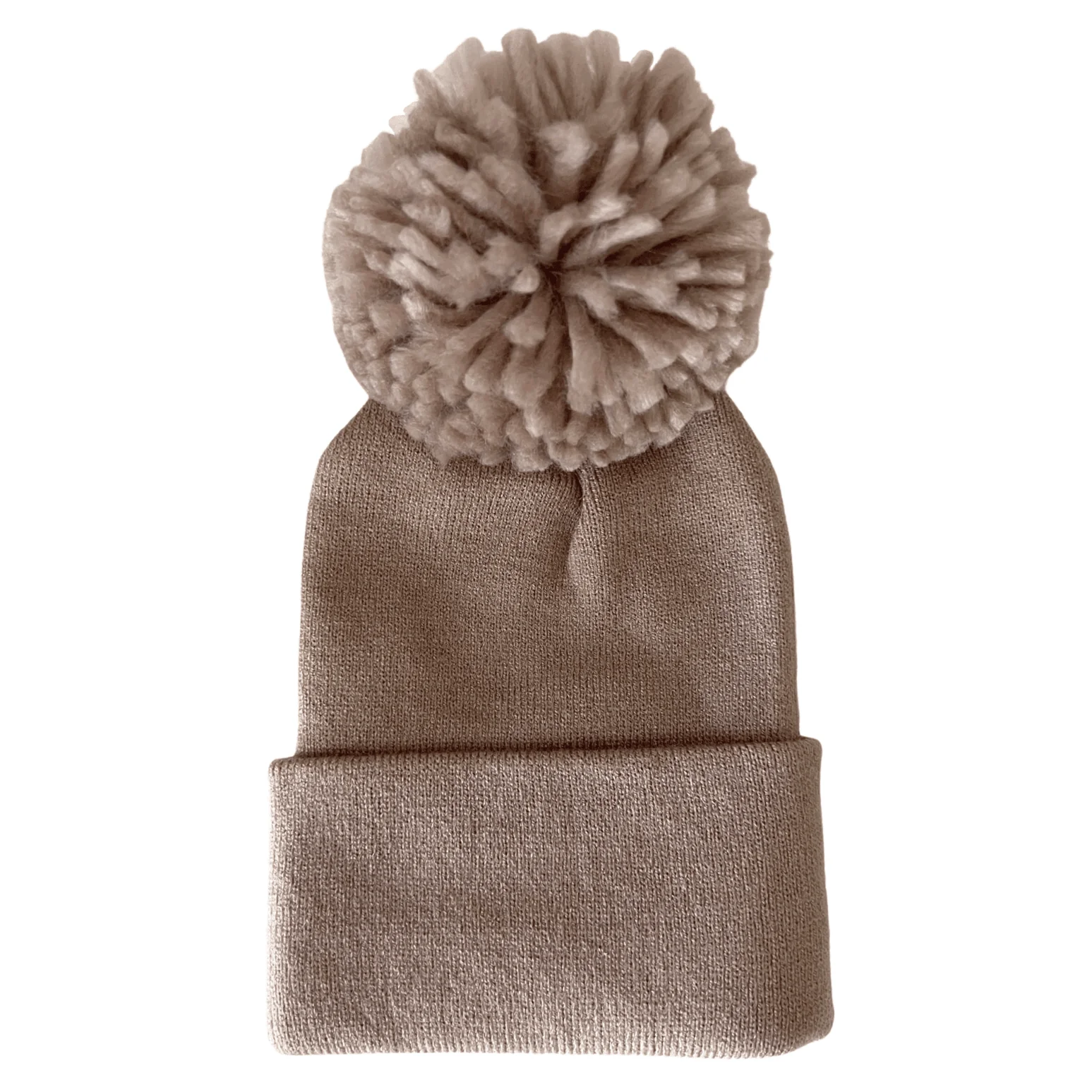 Baby Hat - Tan Pom - Image 2
