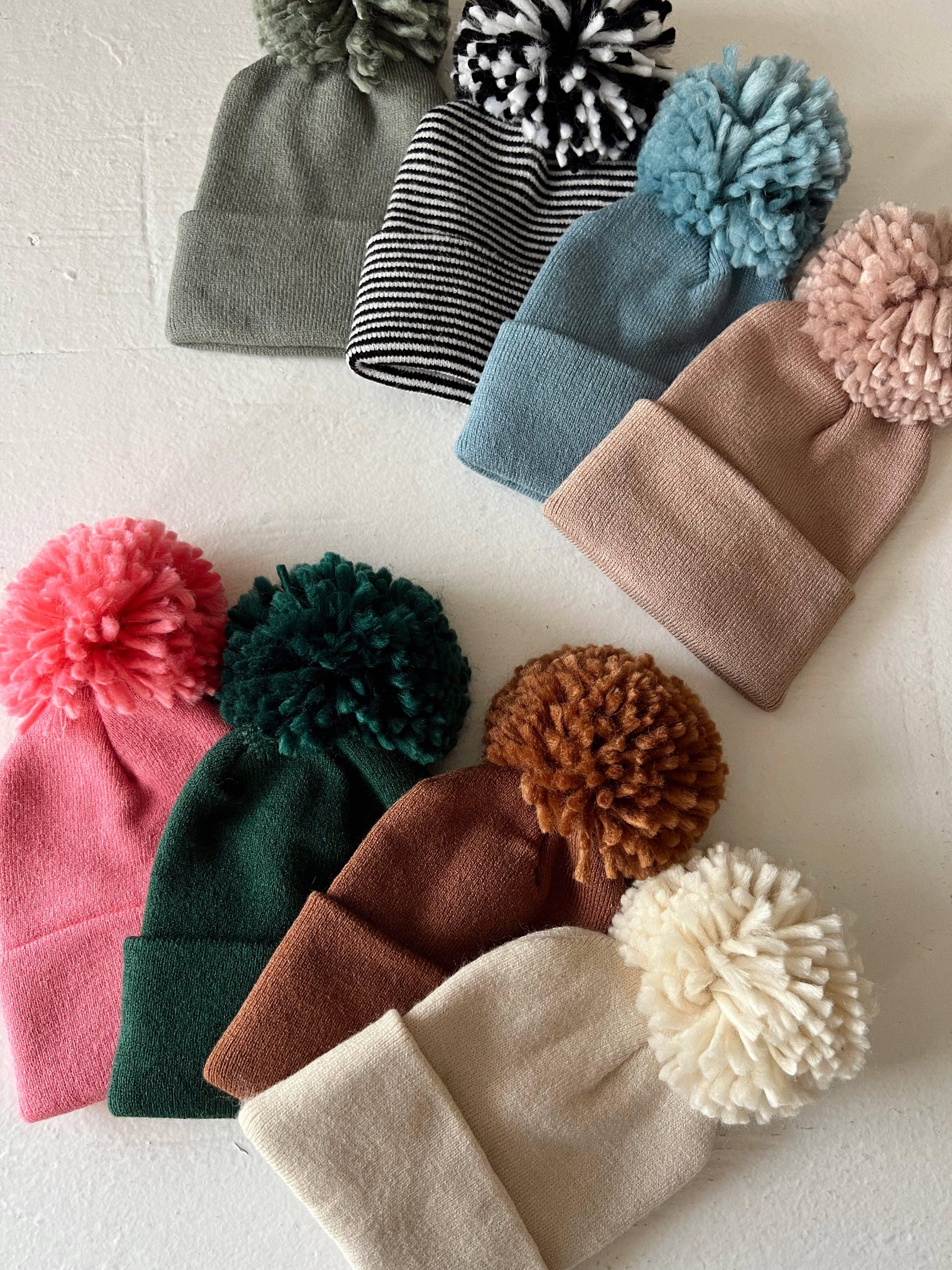 Baby Hat - Tan Pom - Image 3