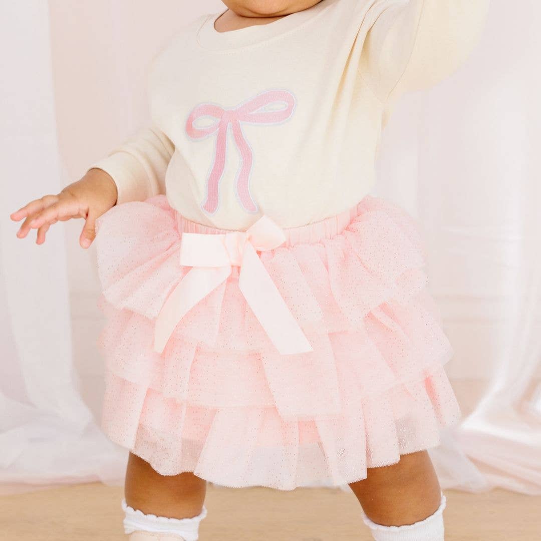 Ballet Bow Tiered Tutu - Kids Dress Up Skirt - Coquette - Image 4