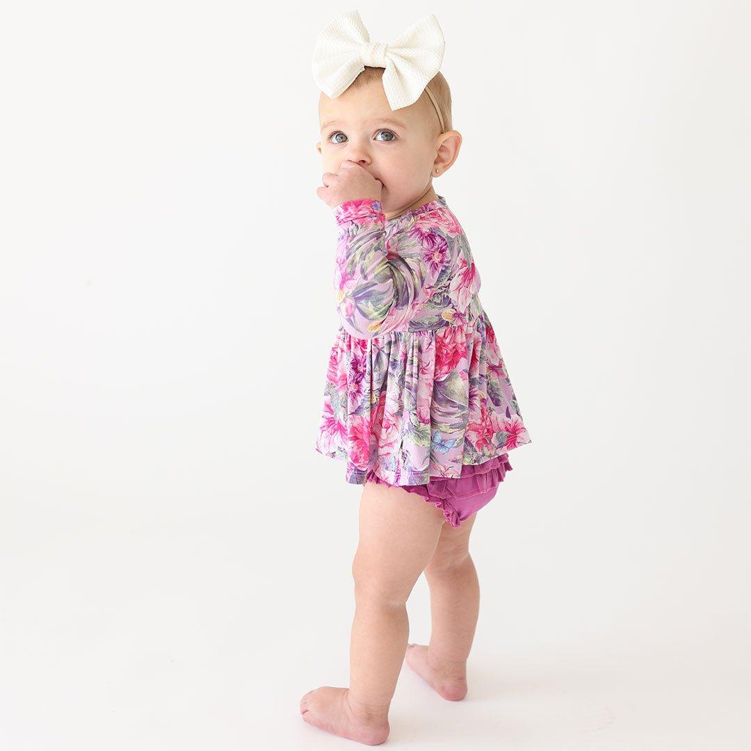 Bamboo Basic Peplum Top & Bloomer Set  - Ellery (Floral) - Image 2