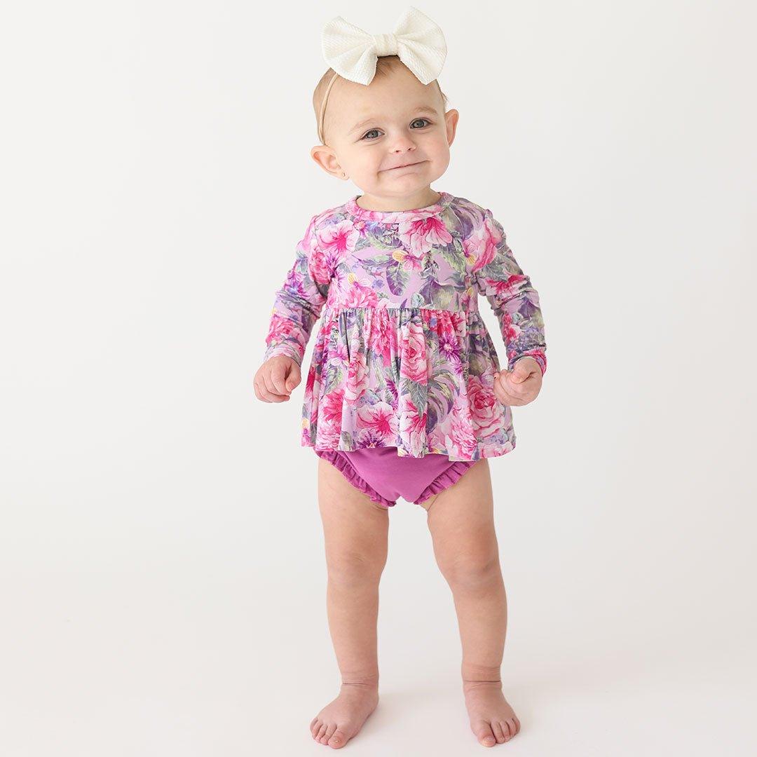 Bamboo Basic Peplum Top & Bloomer Set  - Ellery (Floral) - Image 3