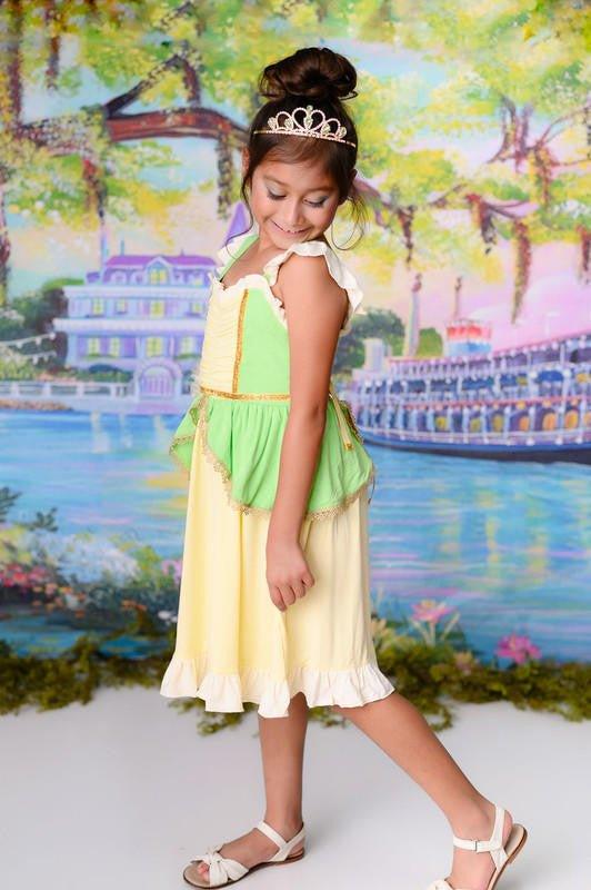 Bamboo Girl's Frog Princess Twirl Dress - Fairytale - Image 3