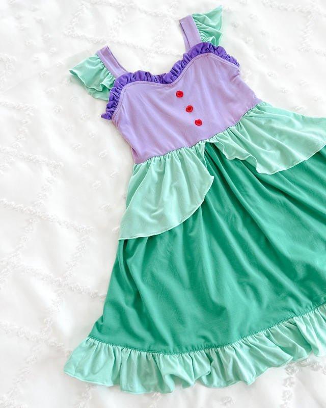 Bamboo Girl's Mermaid Princess Twirl Dress - Fairytale - Image 3