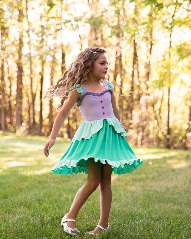 Bamboo Girl's Mermaid Princess Twirl Dress - Fairytale - Image 6