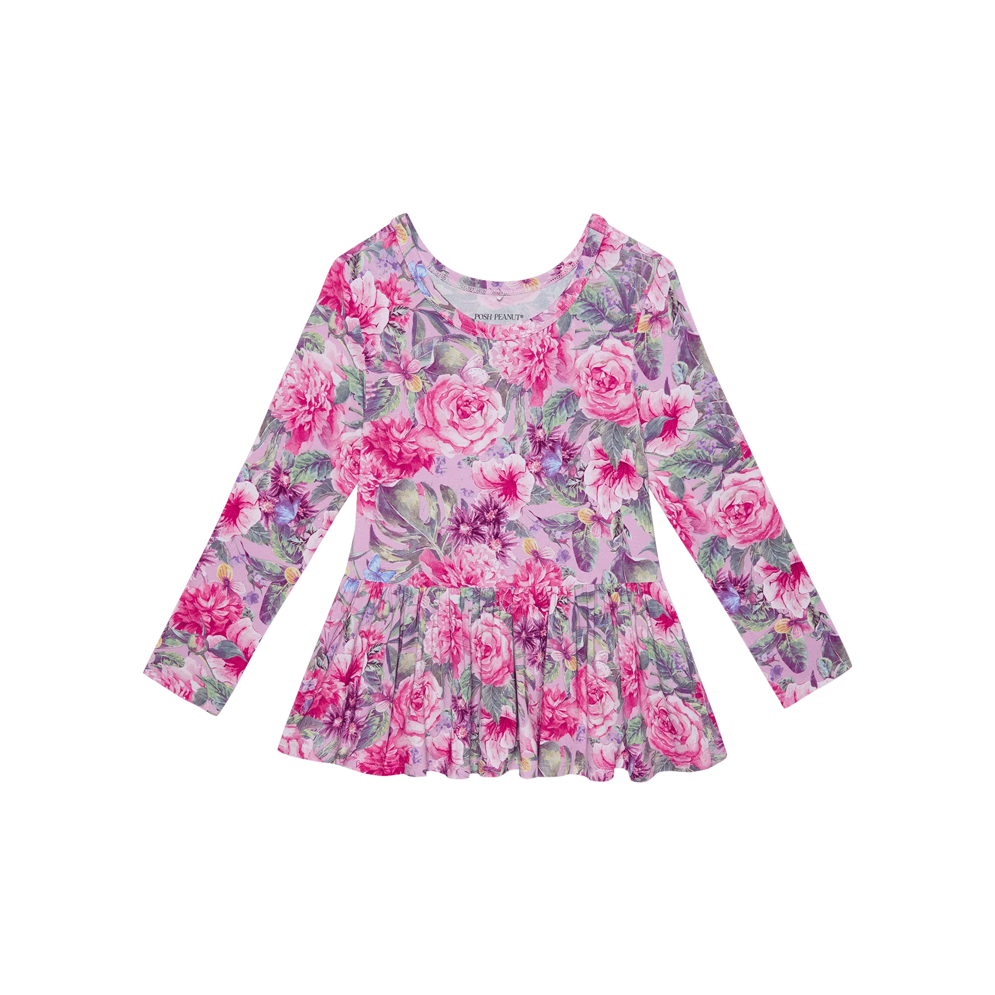Bamboo Peplum Top And Legging With Bows  - Ellery (Floral) - Image 2