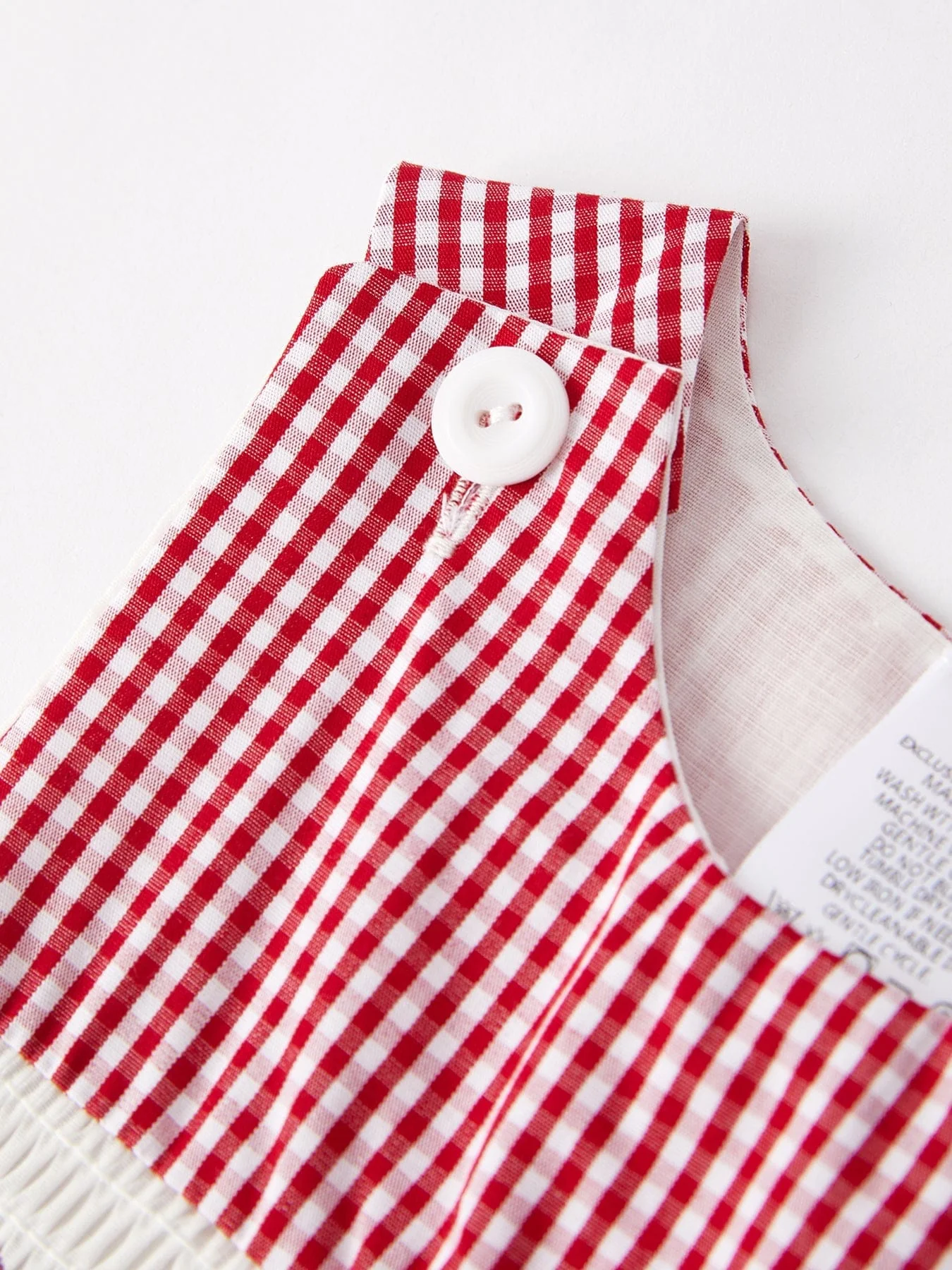 Baseball Baby Boys Smocking Embroidered Plaid Romper - Image 3