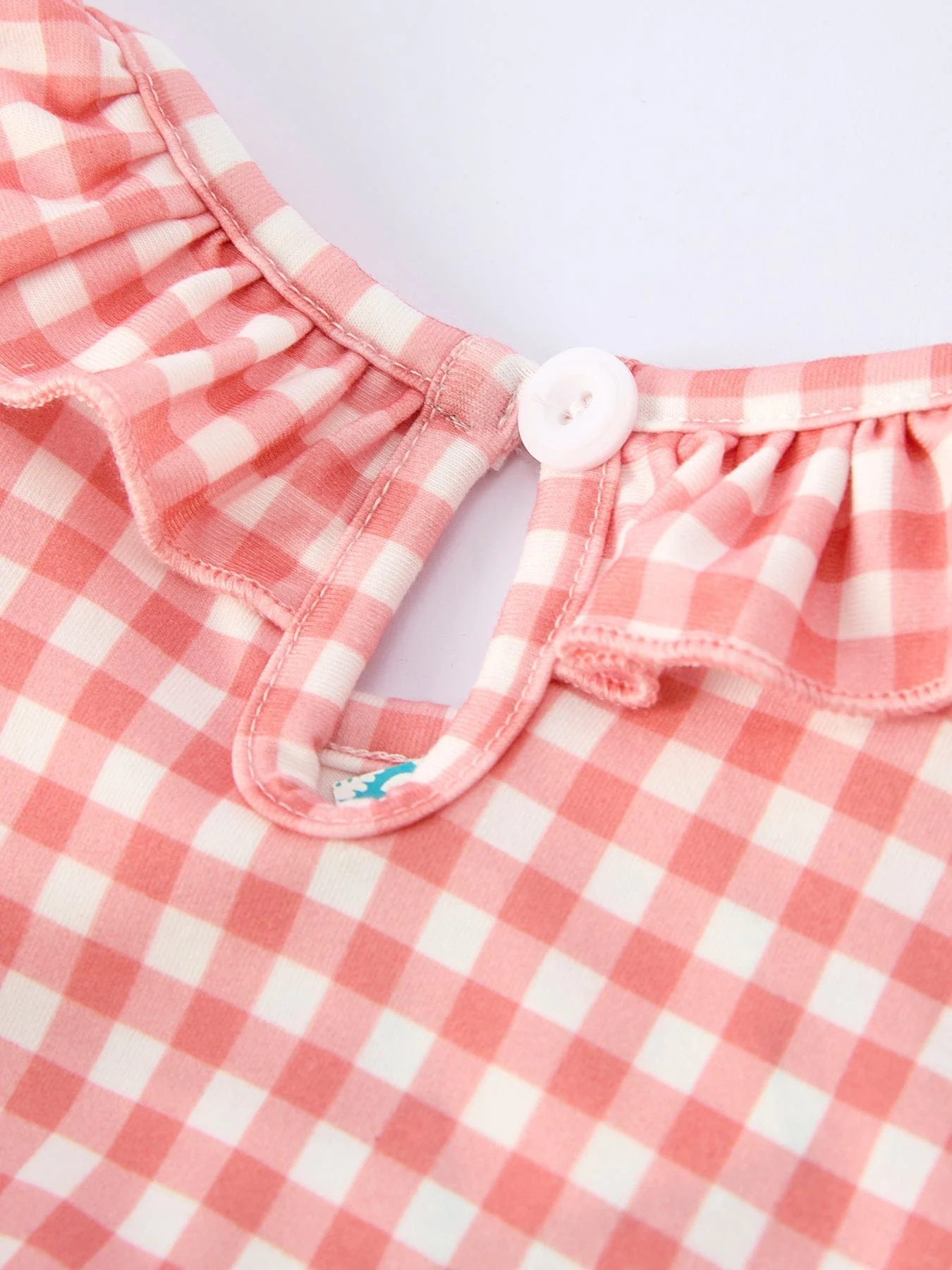 Baseball Embroidery Smocked Ruffle Plaid Girl Dress - Image 5