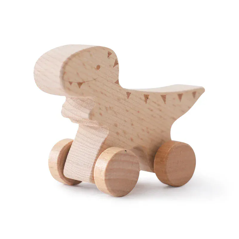 Beech Wooden Dinosaur On Wheels - Image 5