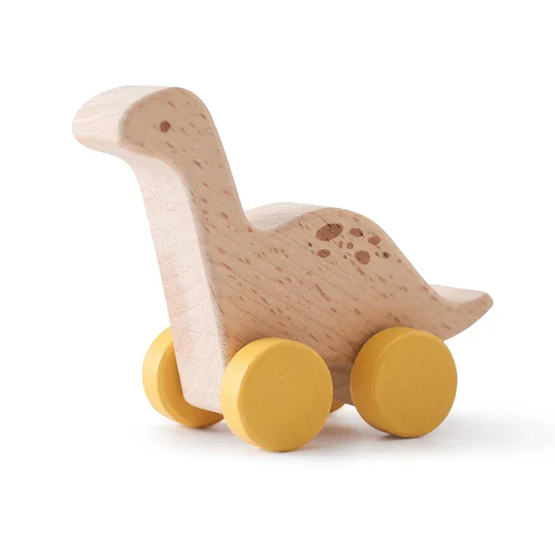 Beech Wooden Dinosaur On Wheels - Image 6