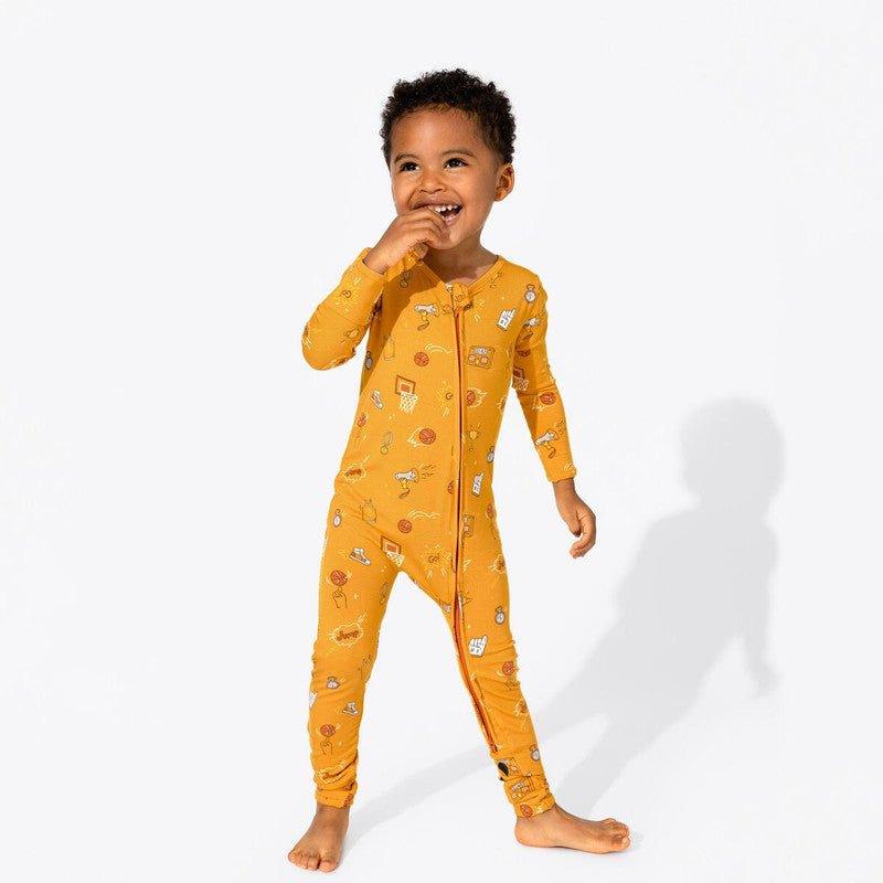 Bamboo Convertible Footie Romper - Basketball - Image 2