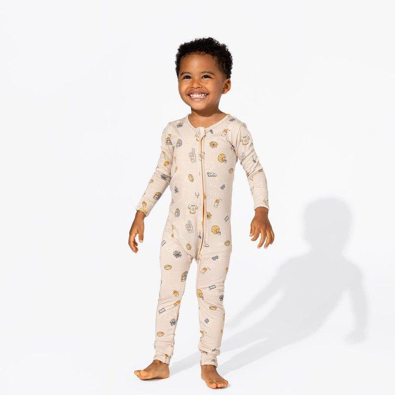 Bamboo Convertible Footie Romper - Football - Image 2