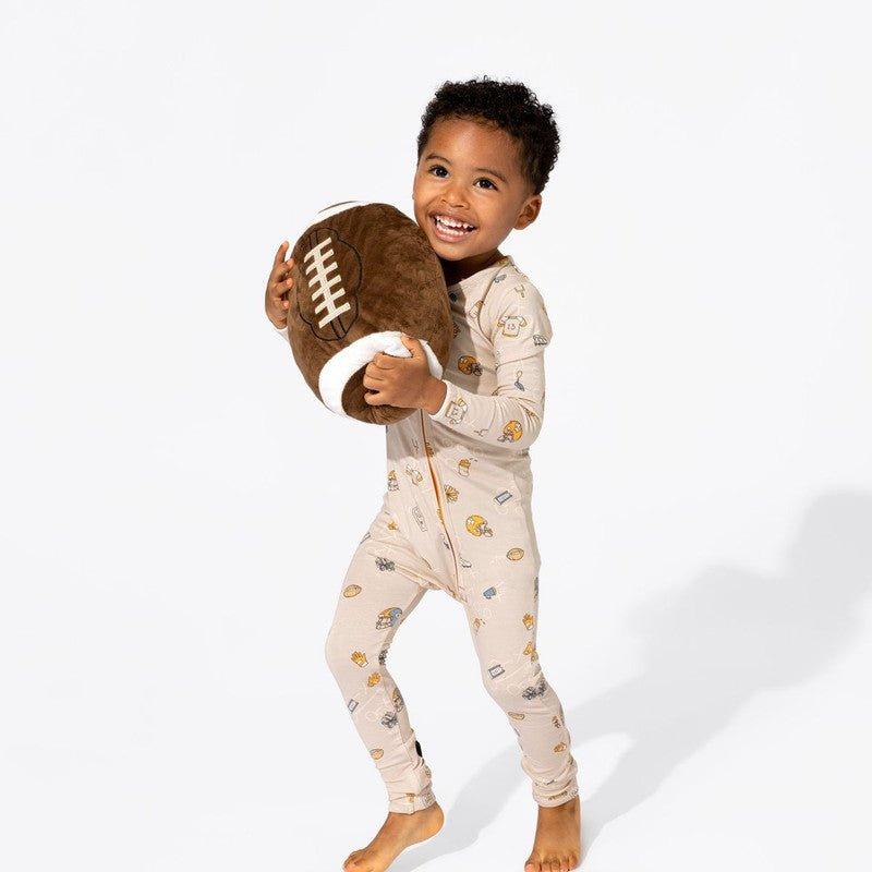 Bamboo Convertible Footie Romper - Football - Image 3