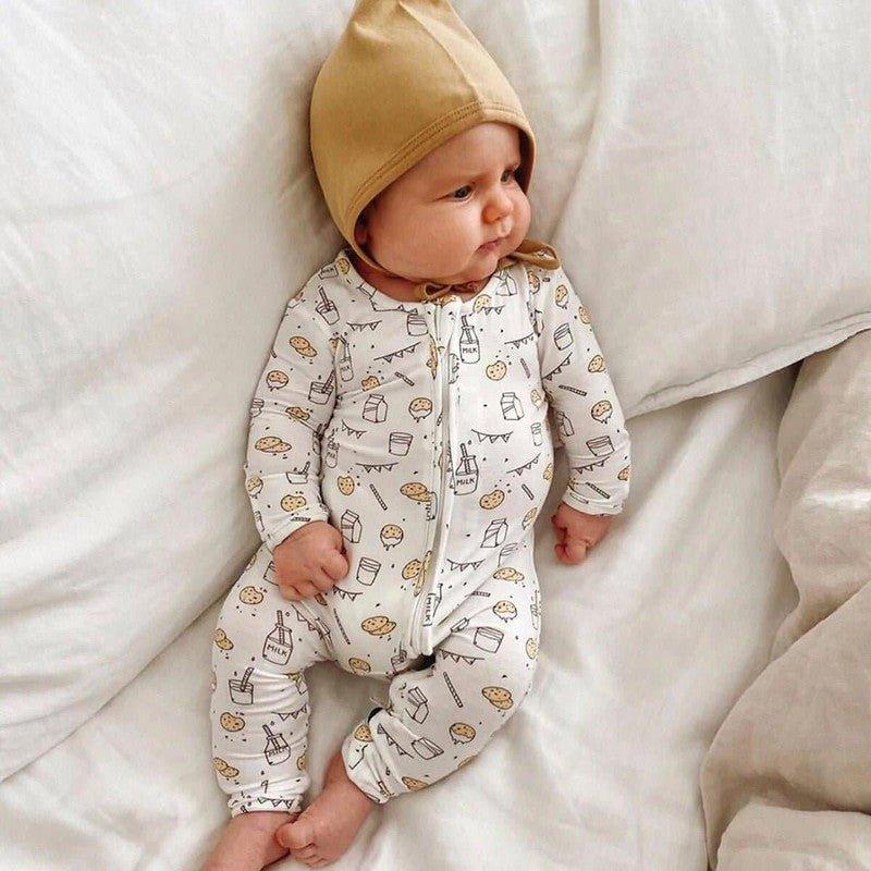 Bamboo Convertible Footie Romper - Milk and Cookies - Image 2