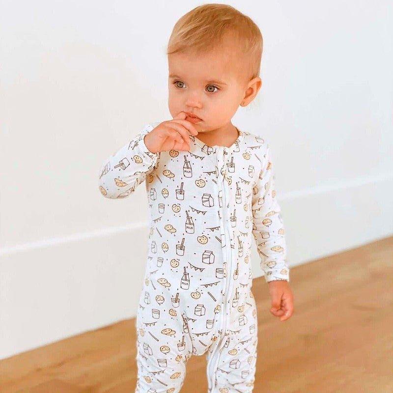 Bamboo Convertible Footie Romper - Milk and Cookies - Image 7