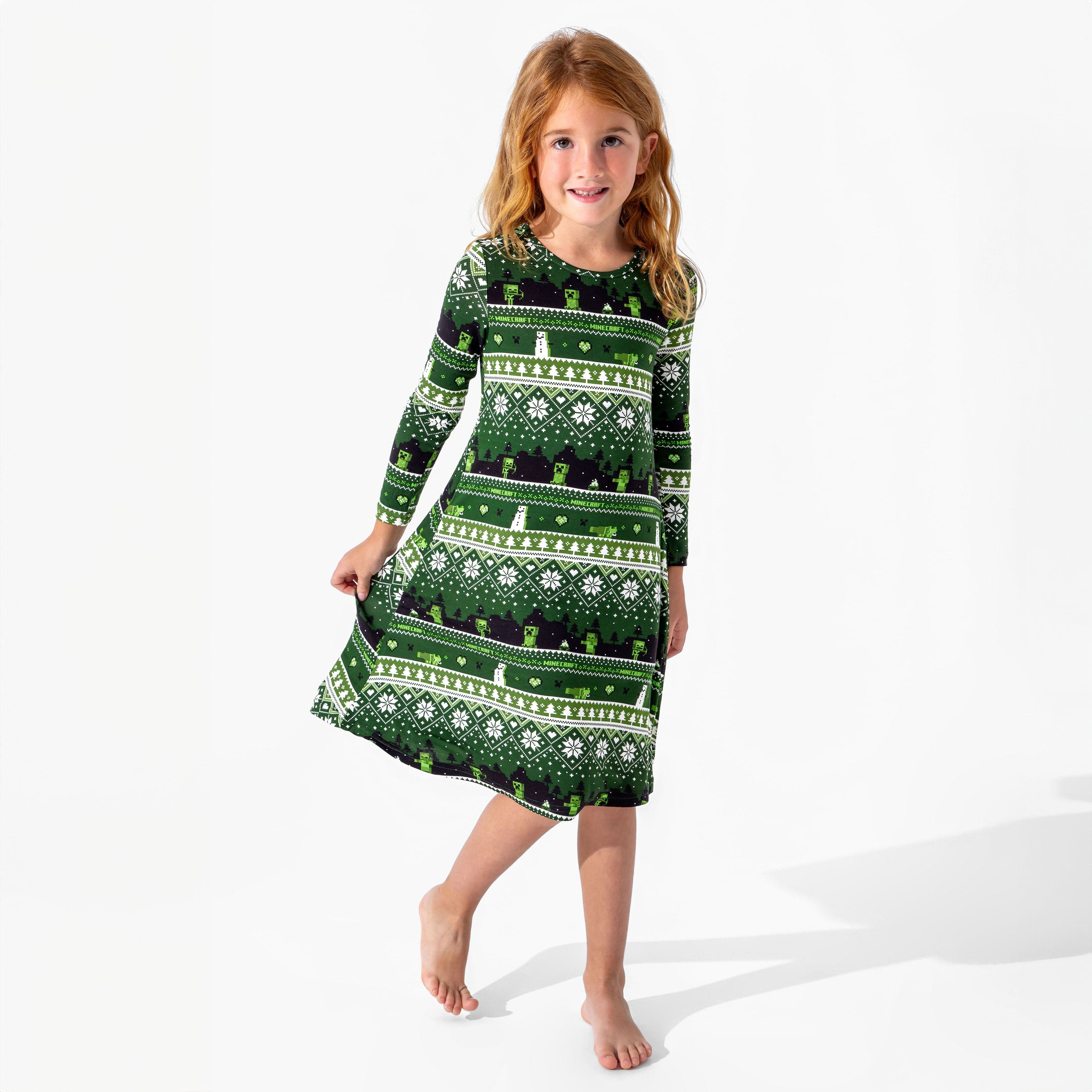 Bamboo Long Sleeve Dress - Minecraft Christmas - Image 4