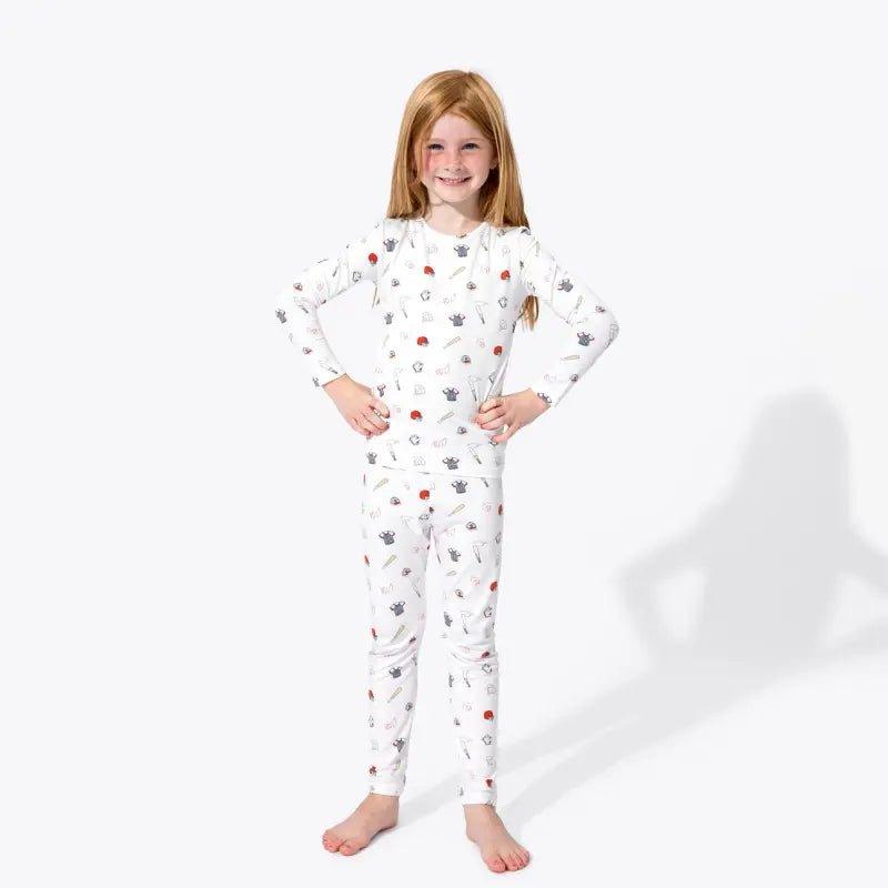 Bamboo Long Sleeve Pajama Set - Baseball - Image 3