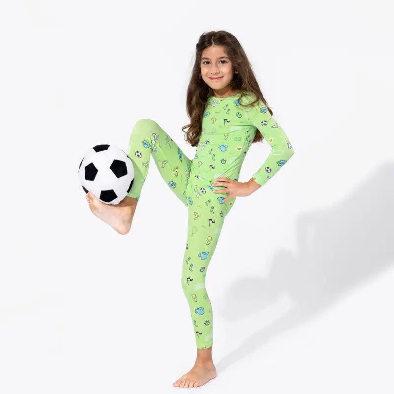 Bamboo Long Sleeve Pajama Set - Soccer - Image 4