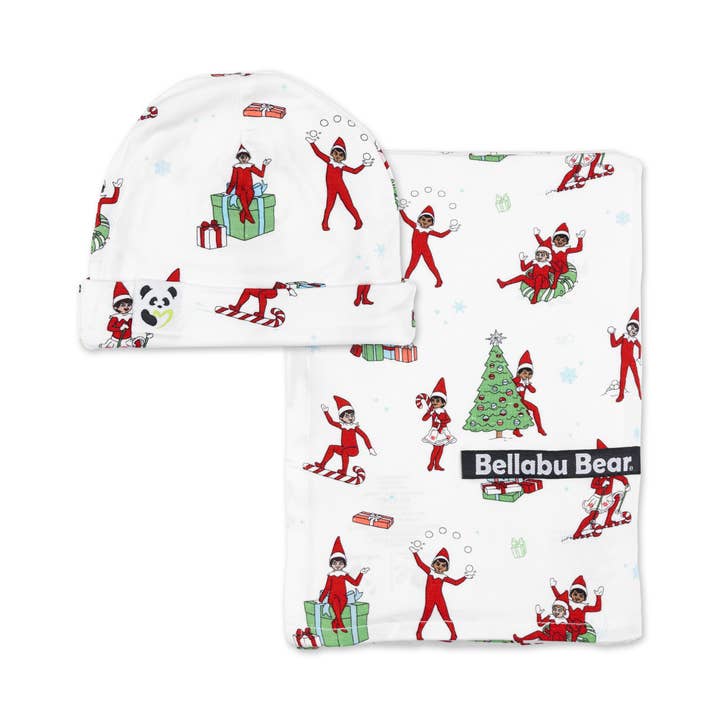 Bamboo Swaddle and Beanie Set - The Elf On the Shelf - Image 2