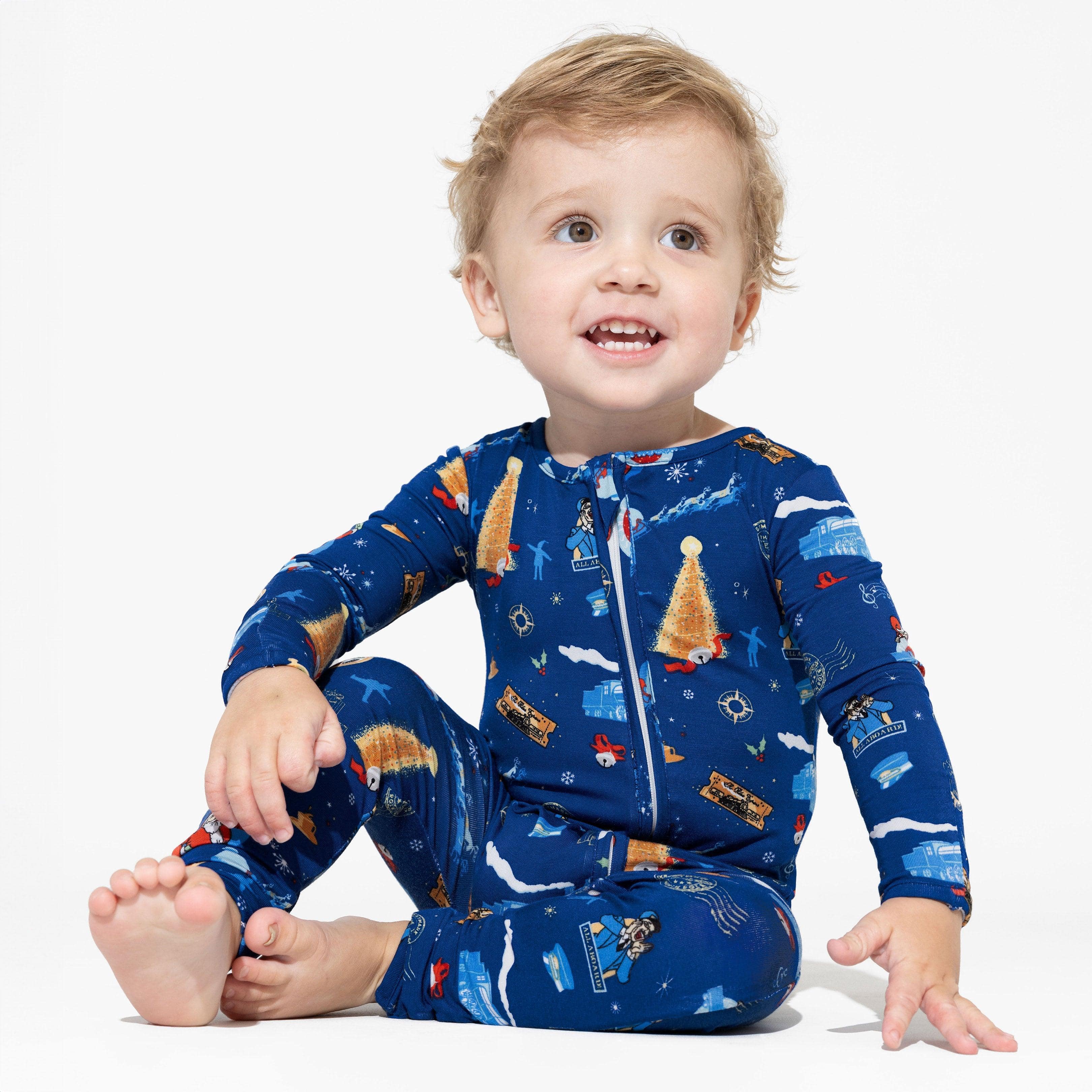 Bamboo Convertible Footie Romper - The Polar Express - Image 2