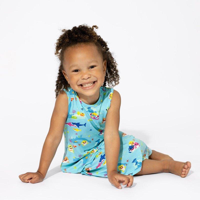 Girl's Bamboo Sleeveless Dress - Baby Shark - Image 3