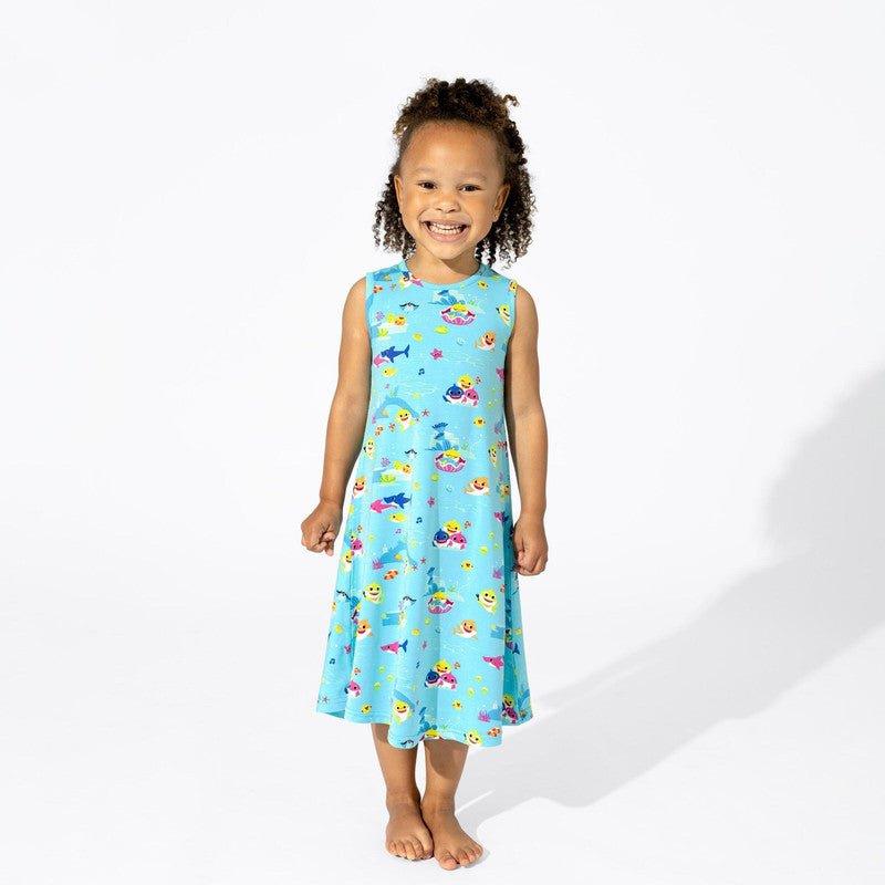 Girl's Bamboo Sleeveless Dress - Baby Shark - Image 4