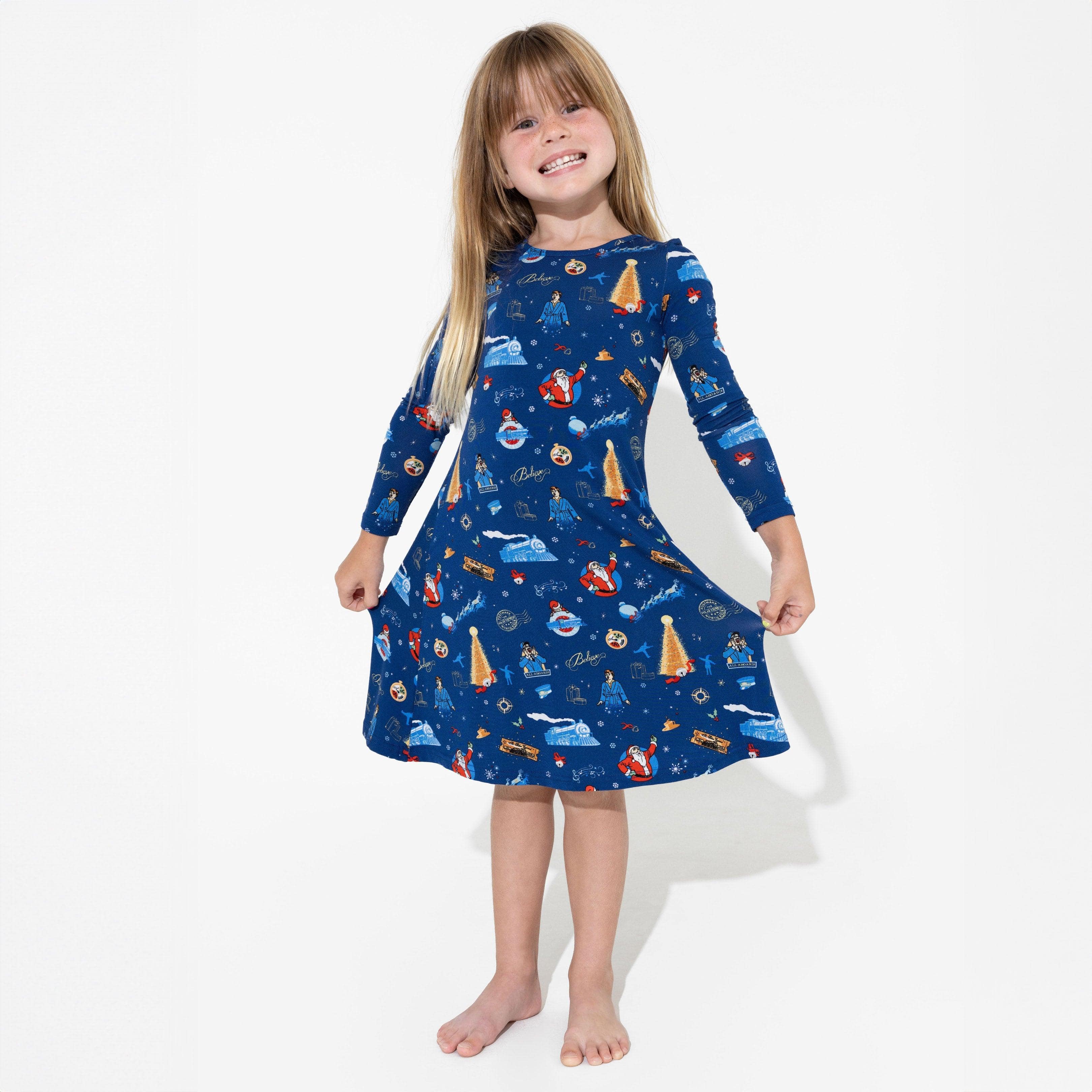 Bamboo Long Sleeve Dress - The Polar Express - Image 2