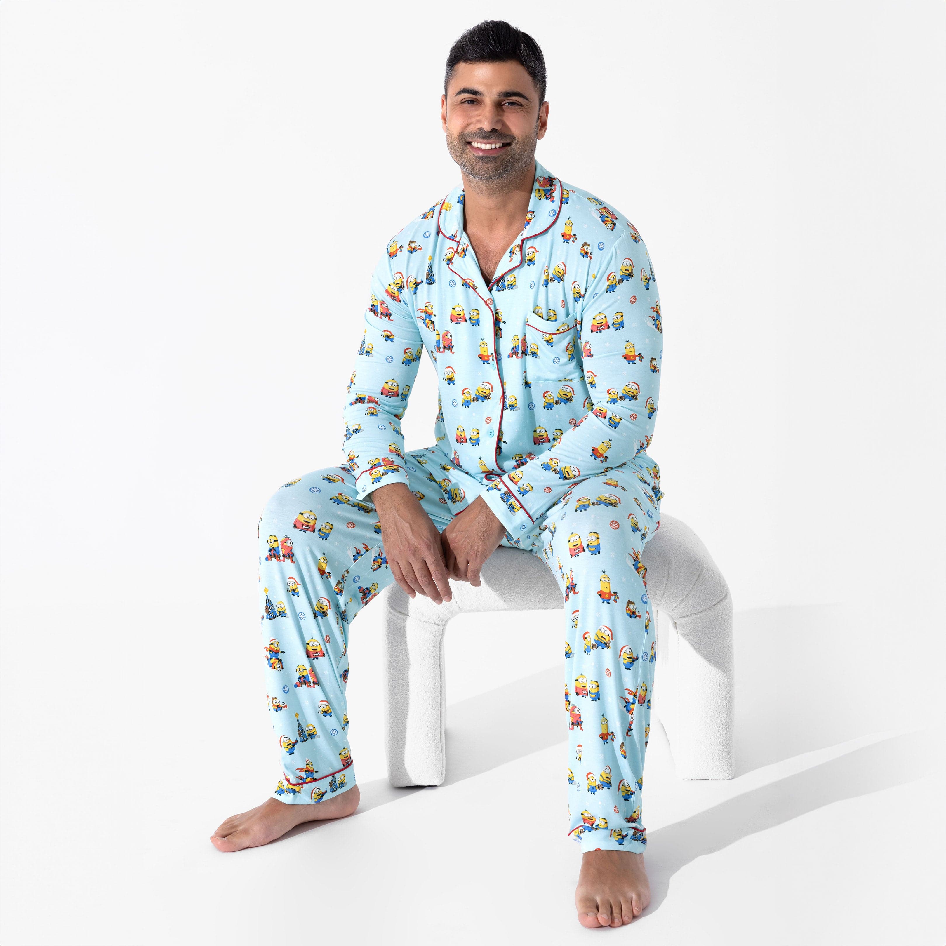 Men's Bamboo Long Sleeve Pajama Set - Merry Minions - Image 5
