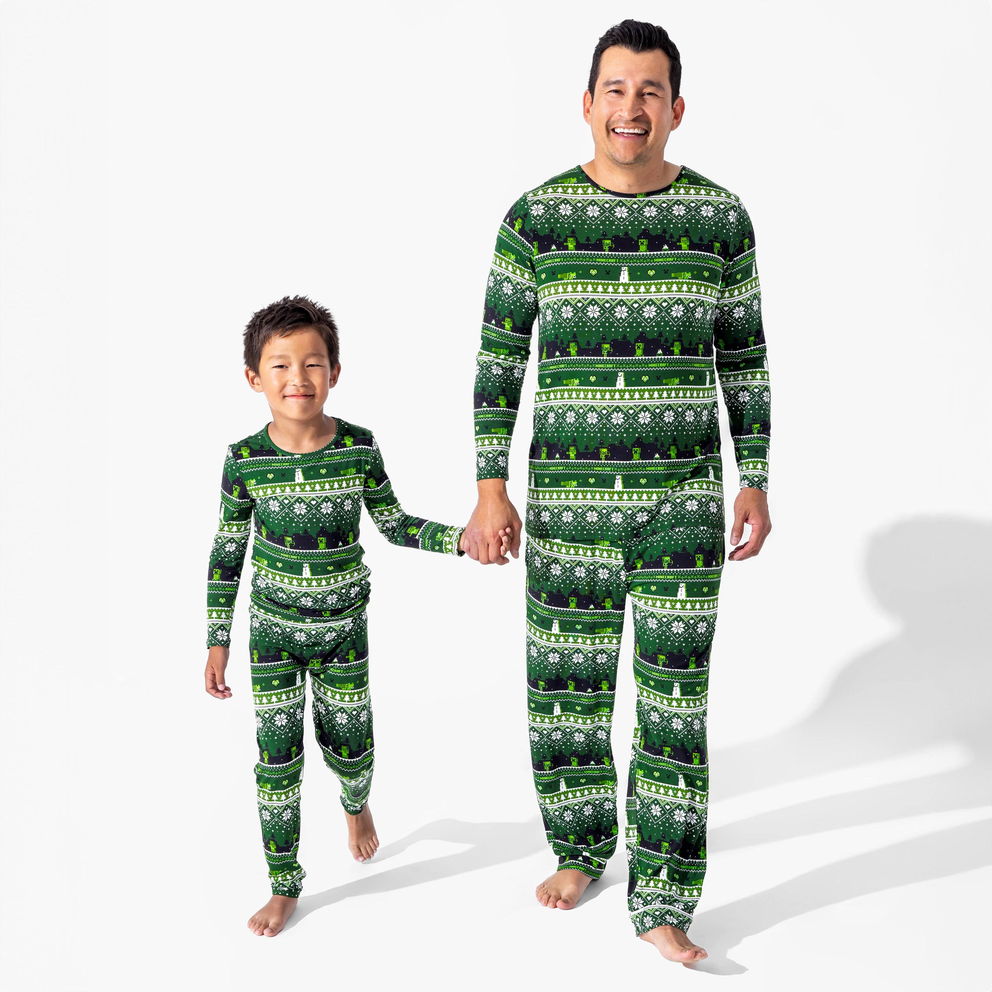 Men's Bamboo Long Sleeve Pajama Set - Minecraft Christmas - Image 5