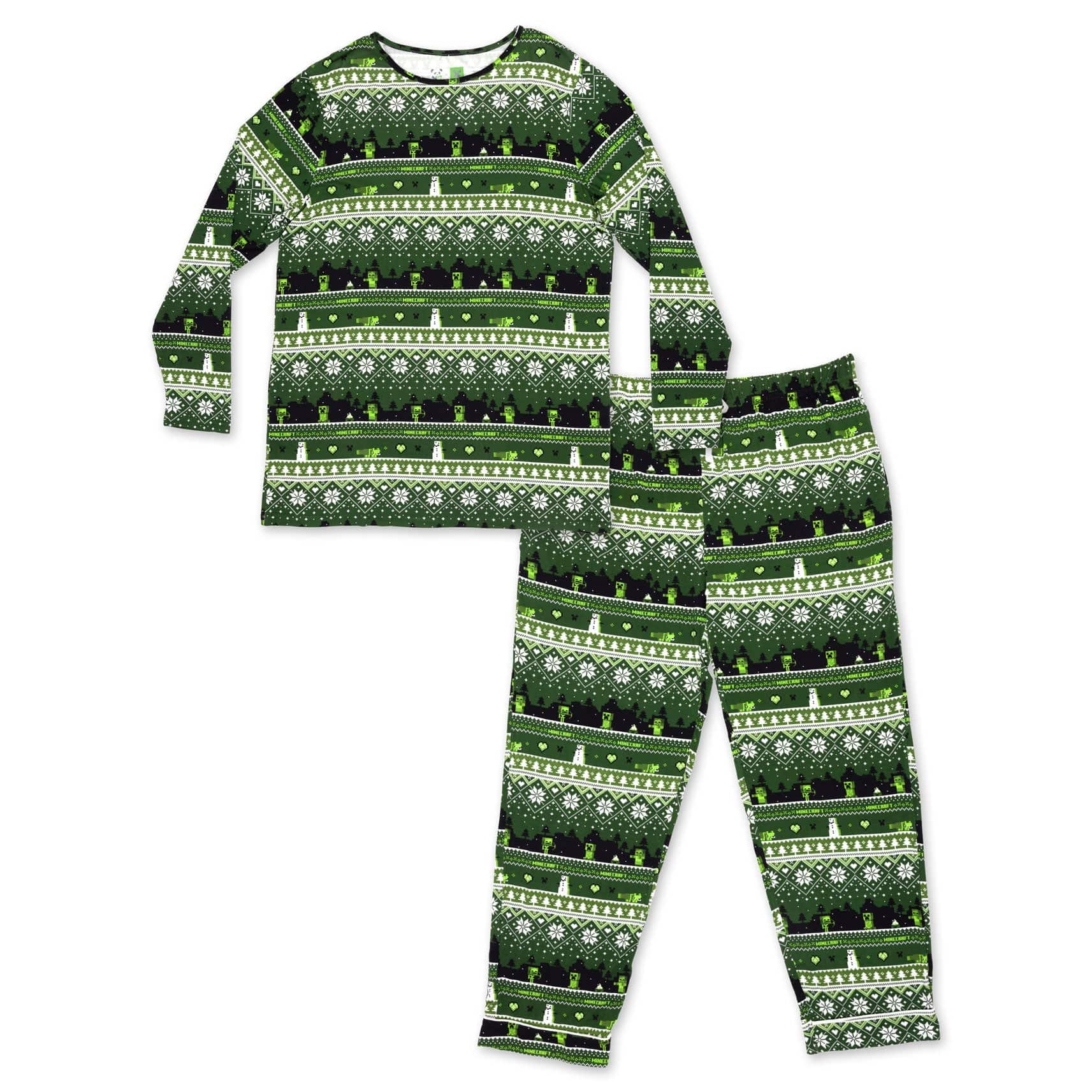 Men's Bamboo Long Sleeve Pajama Set - Minecraft Christmas - Image 6