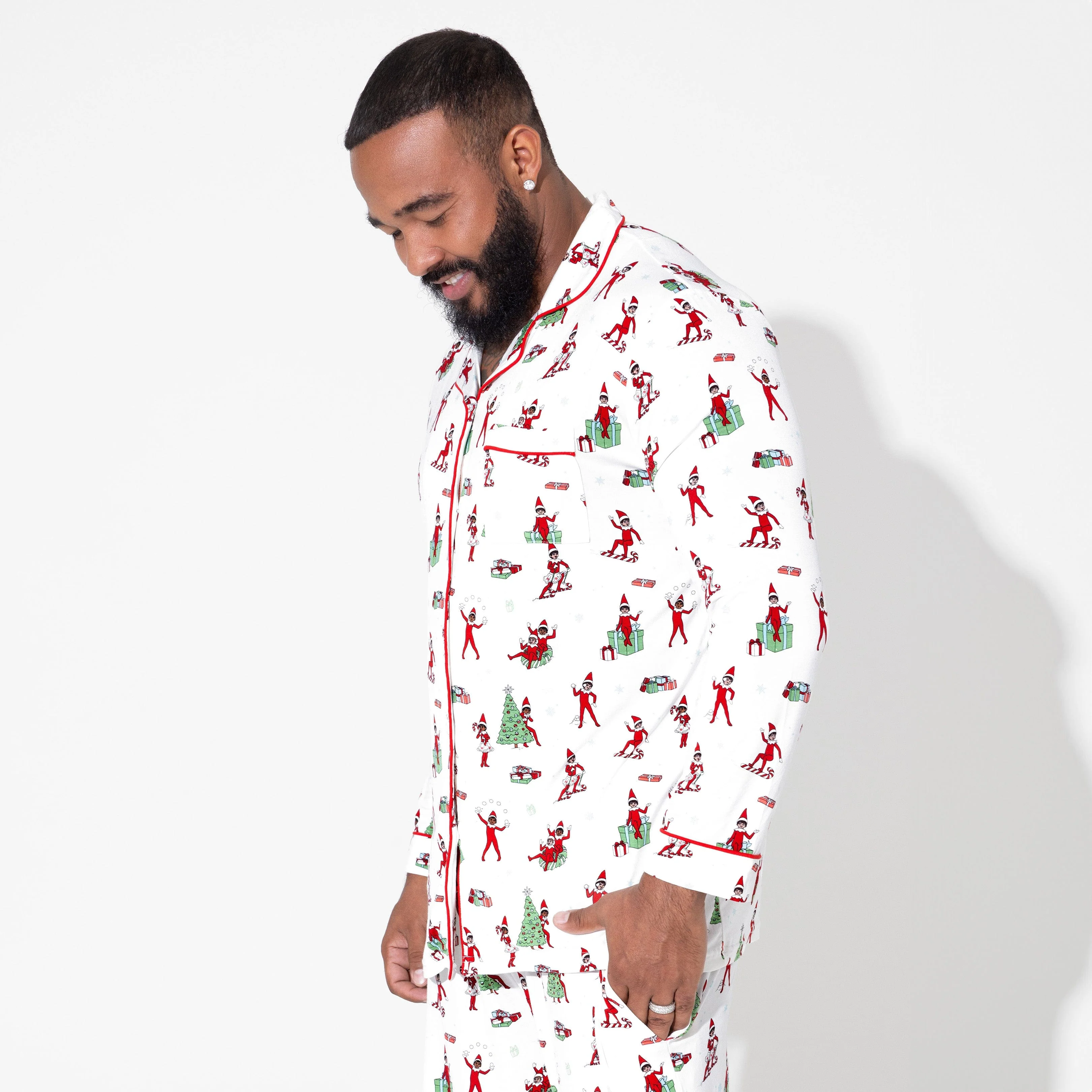 Men's Bamboo Long Sleeve Pajama Set - The Elf On the Shelf - Image 3